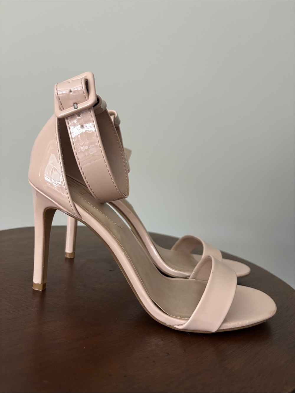 Mix No. 6 Blush Patent Ankle-Strap Stiletto Heels